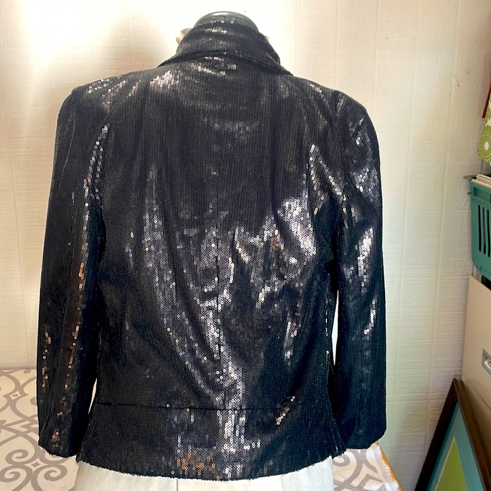 Black Sequin Jacket . Great for Holidays! 🥂✨ - Picture 3 of 3